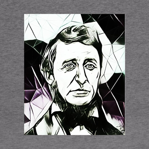 Henry David Thoreau Black and White Portrait | Henry David Thoreau Artwork 4 by JustLit